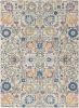 4' X 6' Ivory And Blue Floral Area Rug