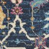4' X 6' Navy Blue Yellow And Pink Floral Area Rug