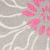 6' Gray And Pink Floral Runner Rug
