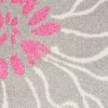 6' Gray And Pink Floral Runner Rug