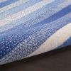 4' X 6' Blue And White Striped Distressed Area Rug