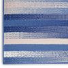 4' X 6' Blue And White Striped Distressed Area Rug