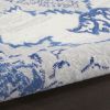 4' X 6' Ivory And Blue Medallion Area Rug