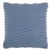 18" Blue Dot And Stripe Polyester and Cotton Blend Throw Pillow With Texture