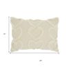 14" X 20" Off White Cotton Heart Throw Pillow