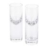 Set Of 2 Mouth Blown Crystal Long Shot Glasses