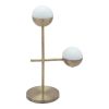 69" Brass Metal Bedside Table Lamp With Off White Globe Shade