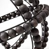 12" Black Wood Bead And Metal Decorative Orb Sculpture