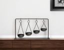 19" Charcoal Metal Vintage Spice Rack Tabletop Sculpture
