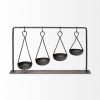 19" Charcoal Metal Vintage Spice Rack Tabletop Sculpture
