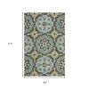 8' X 10' Green Wool Geometric Hand Tufted Area Rug
