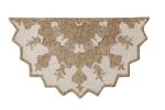 2' X 4' Tan and Beige Wool Medallion Hand Woven Half Circle Area Rug
