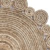 5' X 5' Beige Jute Abstract Geometric Hand Braided Area Rug