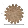 5' X 5' Natural Jute Abstract Geometric Hand Braided Area Rug