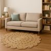 8' Natural Jute Hand Braided Round Rug