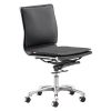 Black and Silver Adjustable Swivel Faux Leather Rolling Executive Office Chair