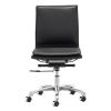 Black and Silver Adjustable Swivel Faux Leather Rolling Executive Office Chair