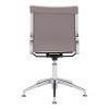 Taupe and Silver Swivel Faux Leather Conference Office Chair