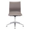 Taupe and Silver Swivel Faux Leather Conference Office Chair