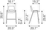 Desi Counter Stool White & Walnut