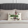 14" X 20" Off White Christmas Cotton Throw Pillow