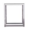 22" Chrome Glass And Iron Square End Table