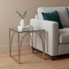22" Chrome Glass And Iron Square End Table