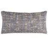 14" X 26" Blue Gray And Beige Nubby Cotton Lumbar Throw Pillow With Texture