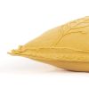 14" X 26" Yellow Botanical Throw Pillow With Embroidery