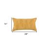 14" X 26" Yellow Botanical Throw Pillow With Embroidery