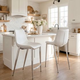 Magnus Counter Stool White & Silver
