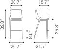 Magnus Counter Stool Dark Gray & Black