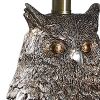 28â€  Antiqued Silver Resin Owl Table or Desk Lamp