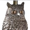 28â€  Antiqued Silver Resin Owl Table or Desk Lamp