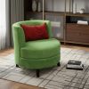 32" Green and Black Microfiber Side Chair And Toss Pillow