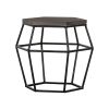 Modern Gray Concrete and Black Metal Hexagonal End Table