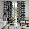 84" Jet Black Trellis Black Out Window Curtain Panel