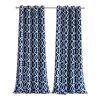 84" Navy Blue Trellis Black Out Window Curtain Panel