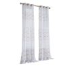 Set of Two 96" Gold and White SemiSheer Curtains