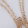 Set of Two 96" Gold and White SemiSheer Curtains