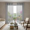 Set of Two 84"  Silver Solid Modern Window Panels