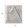 Set of Two 84" Beige Boho Embroidered Window Panels