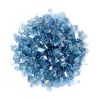 Sky Blue Round Reflective Fire Pit Glass