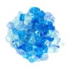 Blue Round Reflective Fire Pit Glass