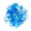 Blue Round Reflective Fire Pit Glass