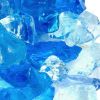 Blue Round Reflective Fire Pit Glass