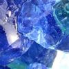 Blue And Green Round Reflective Fire Pit Glass