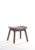 22" Gray And Brown Upholstered Lounge Chair With Ottoman