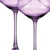 Set of Four Purple Crystal Shallow Bowl Stemmed Coupe