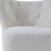 31" White and Brown Sherpa Polka Dots Wingback Chair